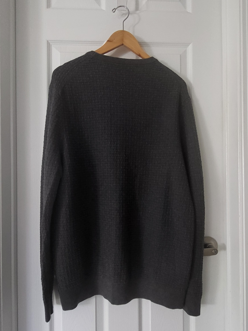 Denver Hayes Men's Knit Basketweave Pattern Cotton Crewneck Sweater Size XL Grey - Picture 5 of 10